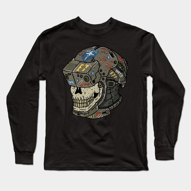 NATO skull space helmet. Long Sleeve T-Shirt by JJadx